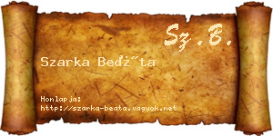 Szarka Beáta névjegykártya