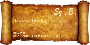 Szarka Beáta névjegykártya