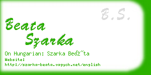 beata szarka business card